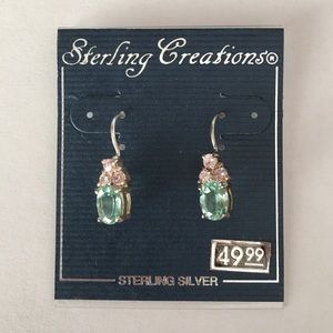 New Sterling Silver Rhinestone Drop Earrings